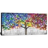 Tree Wall Art Colorful Flower Blooming Tree Canvas Prints Living Room Bedroom Home Decor