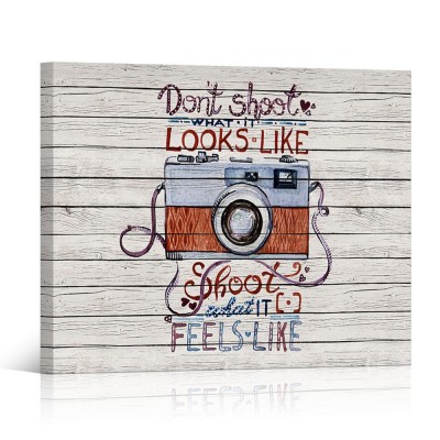 Camera Quotes Wall Decor Inspiration Sayings Photo Prints on Canvas Stretched Framed Artwork Home Wall Decoration