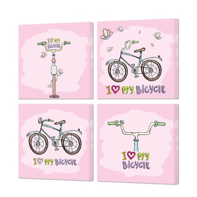 Bike Wall Art Bicycle Lover Gift Pink Girls Bedroom Decor Framed Ready To Hang