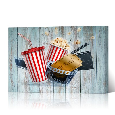 Home Theater Decor Movie Room Picture Modern Canvas Prints Framed Gallery Wrapped