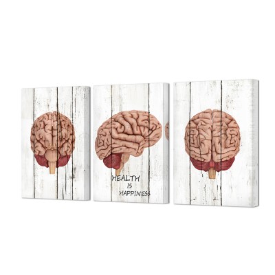 Neurology Wall Art Human Brain Painting Anatomy Art Clinic Office Wall Art Health Quote Prints on Canvas Doctor Present