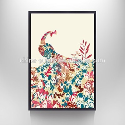 Abstract Peacock Picture on Floatering Frame Modern Living Room Decoration Wholesale Drop Shipping Canvas Prints