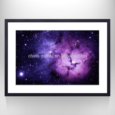 Lavender Color Galaxy Space Wall Decal Art,Gallery Wrapped Poster,Ready Hanging On,Modern Mural Photo Art