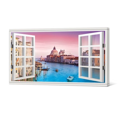 Italy Venice Scenery Picture Canvas Print Window Poster Printed Stretched Framed Ready To Hang