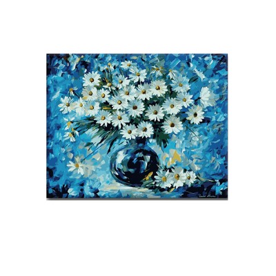 Nachic Wall Blue Flower Elegant Flower Aquarelles Painting Home Wall Living Room Decor